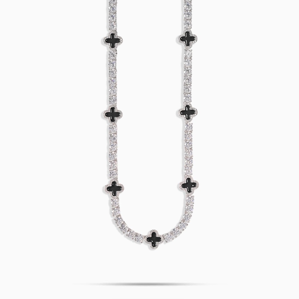 Elegant Black and Silver Necklace